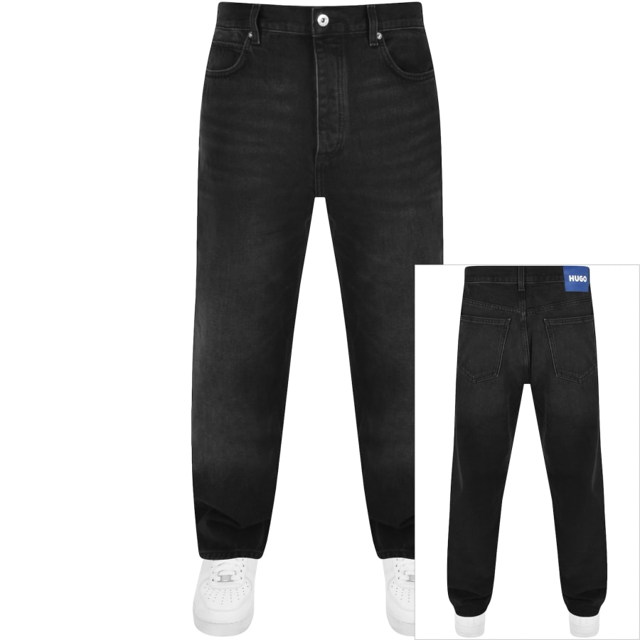 HUGO Blue Nate Baggy Jeans Dark Wash Grey Mainline Menswear